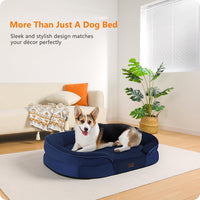 Orthopedic Waterproof Medium Dog Bed Sofa, Gel Memory Foam, 36" – Essentials for Dogs - Navy Blue / Medium(36 x 25.5 x 6 inch) - image 2