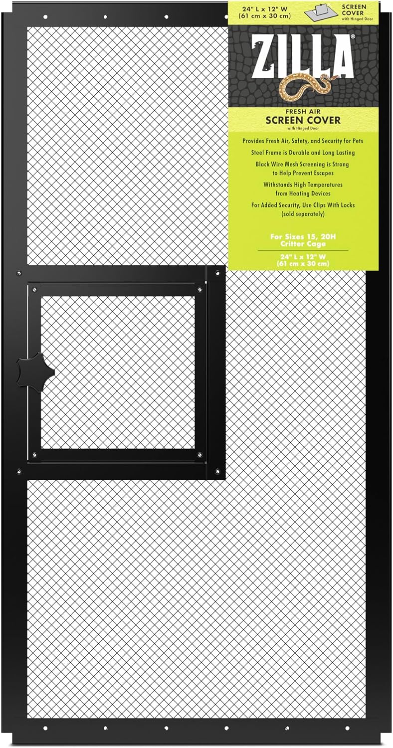 Zilla Fresh Air Hinged Door Screen Cover for Reptile Terrarium