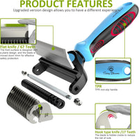 Spring Blossoms-2 in 1 Professional Grooming Rake for Cats - Blue - image 3