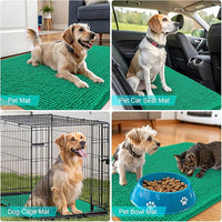 OLANLY Dog Door Mat for Muddy Paws 30x20, Absorbs Moisture and Dirt, Absorbent Non-Slip Washable Doormat, Quick Dry Chenille Mud Mat, Entry Indoor Entryway Carpet for Inside Floor, Emerald Green