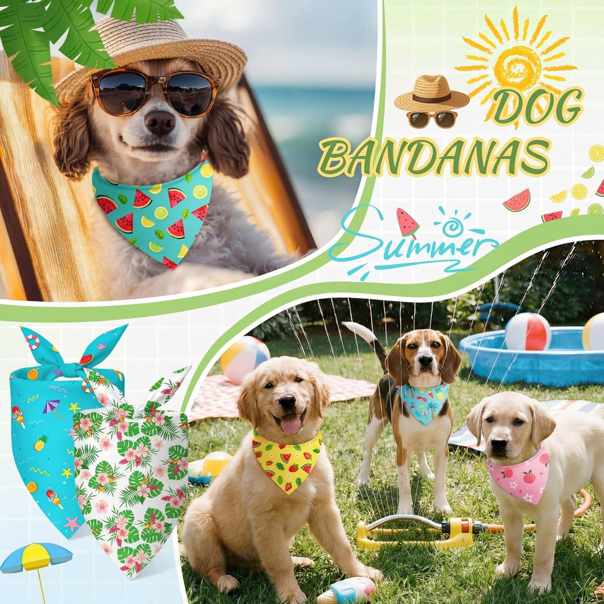 Abbylike 50 Pcs Halloween Dog Bandanas Bulk - Summer / 19.7 x 13.8 x 13.8'' - image 2