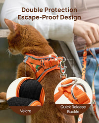 Upgraded Cat Harness and Leash Set - Orange King of The Jungle / L - image 4