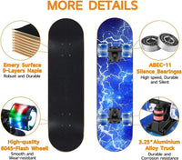 Skateboards with Colorful Flashing Wheels for Beginners, Kids - 1-Lighting - image 3