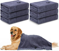 2 Pack Microfiber Dog Towels for Drying Dogs - Grey / 6-Pack