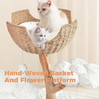 Easyego Modern Cat Tree, 26.3" Aesthetic Wood Cat Tree Tower for Small Cats – Essentials for Cats - White / 40.5'' - image 3