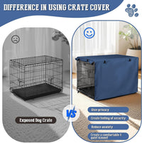 kefit Dog Crate Cover, Privacy & Light-Blocking Cover for Wire Dog Kennel/Cage, Fits Standard 48" - Navy Blue / 48 inch - image 4