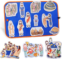 CHEFAN Noah's Ark Felt Board Bible Stories - Feeding the 5000 & Other 3 Bible Stories Set
