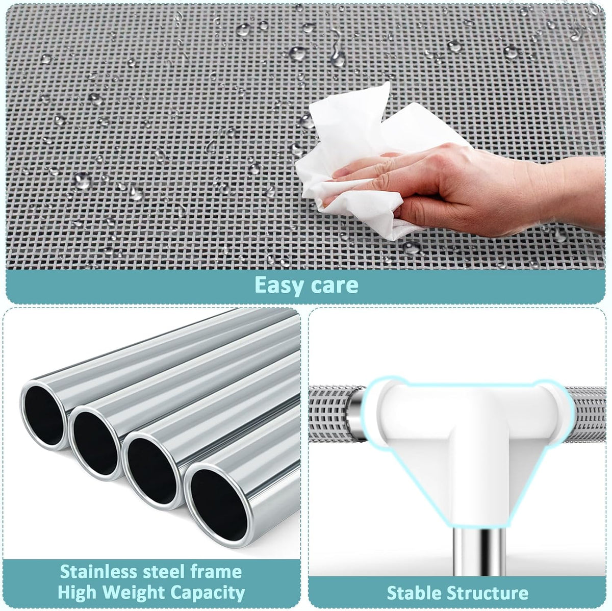 Elevated Dog Bed with Teslin Cooling Fabric, Lightweight Dog Cot - (M-)-Gray - image 3