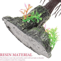 POPETPOP Artificial Aquarium Plant Plastic Water Plant Tree Fish Tank Bonsai Ornament Fish Tank Hideout Sushi Plate Decor for Aquarium Terrarium Landscape Pink