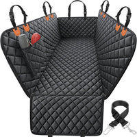 URPOWER Dog Car Seat Cover for Back Seat - Black with Orange / Standard - 54" Length