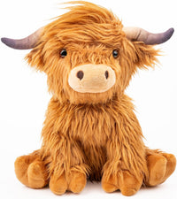 Bunny Microwavable & Weighted Stuffed Animals - Brown Highland Cow (Sitting Down)