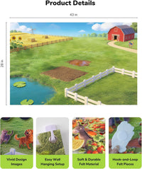 CHEFAN farm animals felt story board set with barn, tractor, cows, sheep and pond pieces - view 7