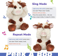 Hopearl Peek A Boo Cow Interactive Repeats What You Say Plush Diary - Cow - image 4