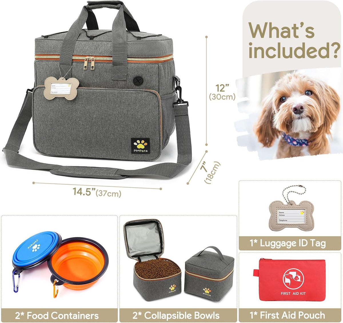 Dog Travel Bag – Essentials for Dogs - Grey - image 4