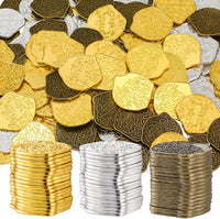 Hanaive 200 metal pirate coins in gold zinc alloy with retro pirate design - view 2