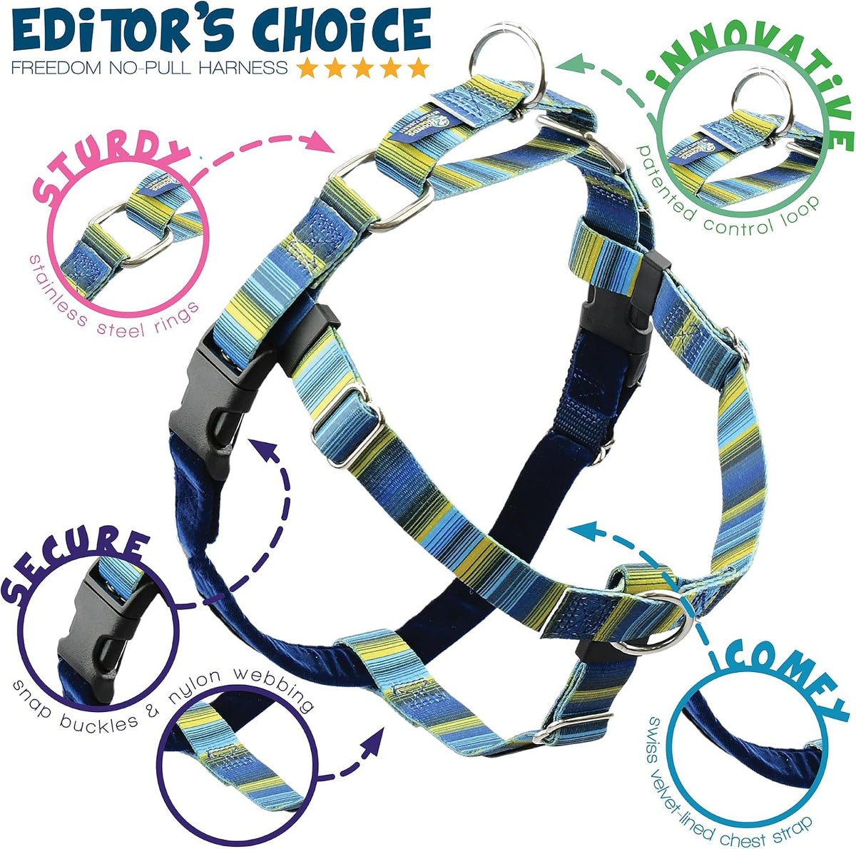 2 Hounds Design Freedom No Pull Dog Harness and Leash, 1" LG - Clyde / SM (Chest 20" - 24") - image 3