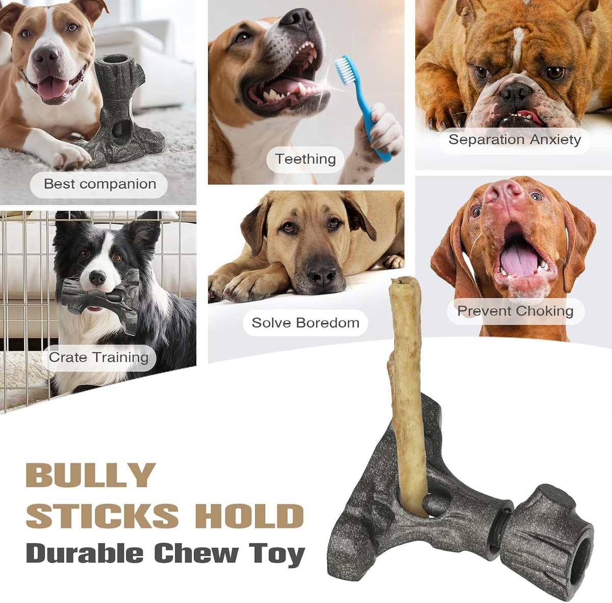 Durable Dog Puzzle Toy for Medium/Large Dogs – Essentials for Dogs - Gray Brown / Tree trunk & Tree stump - image 3
