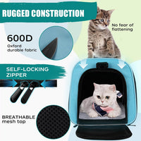 Top tasta Dog Cat Carrier Pet Carriers for Small Medium Large Cats - 18.0"L x 11.0"W x 11.0"H / Blue - image 3