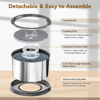 UPSKY 6.5L No Spill Dog Water Bowl Stainless Steel with Anti-Slip Mat – Essentials for Dogs - D.2.5L / Grey - image 4