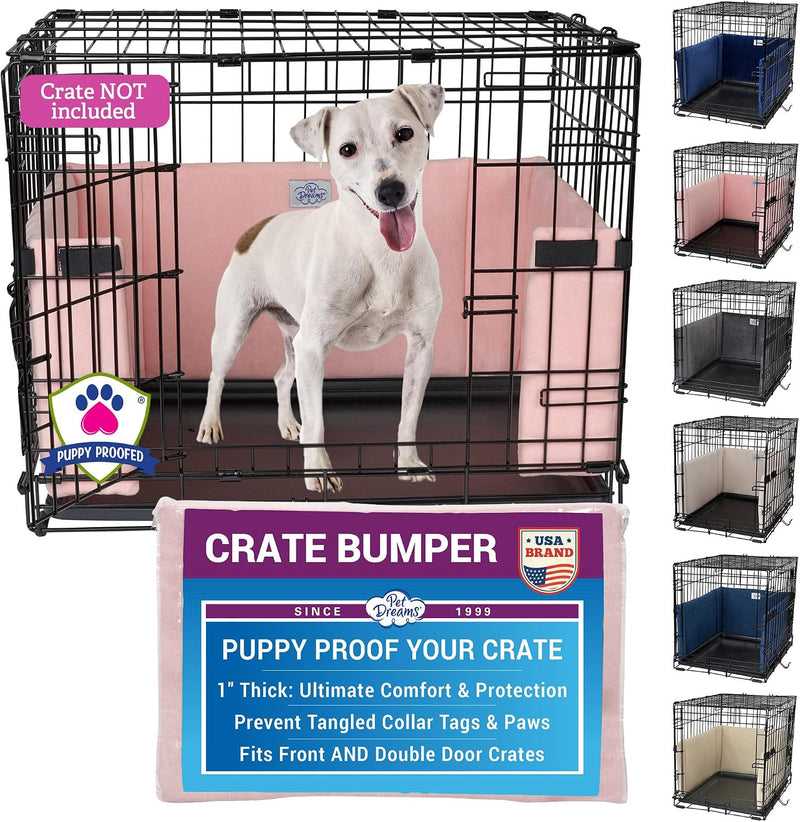 Pet Dreams Dog Crate Bumper - 24.0"L x 18.0"W x 10.0"H / Pink Blush