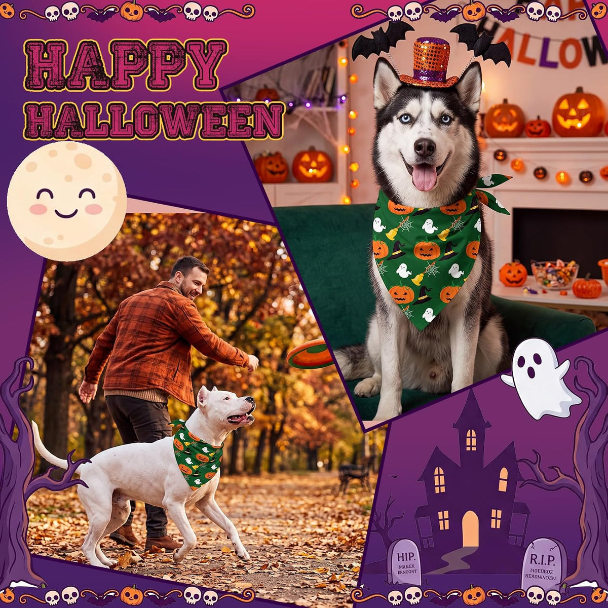 50 Pcs Halloween Dog Bandanas Bulk - 31.5 x 21.7 x 21.7 Inch / Halloween / 100 - image 2