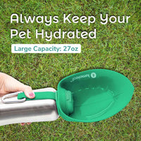 LumoLeaf Portable Dog Water Bottle 27 OZ - Green - image 3