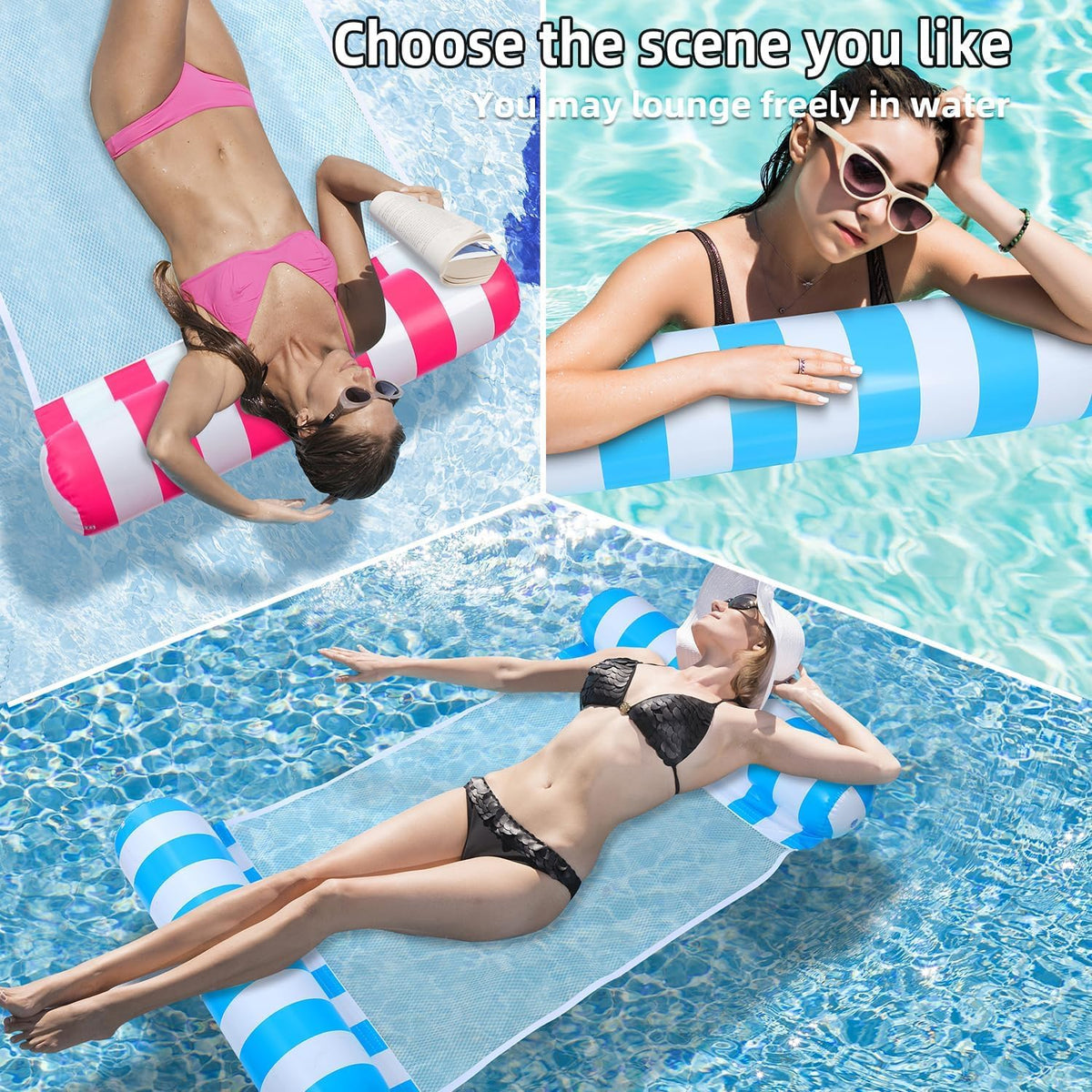 Auspicious Rain 4-in-1 pool hammock floats in assorted colors - view 18