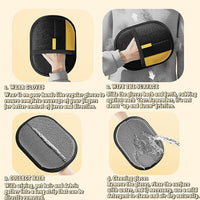 Pet Hair Removal Glove, Self Cleaning Pet Flea Comb Grooming Brush & Cat Brush - 3-in-1 Electrostatic Gloves Pet Hair Remover for Furniture, Clothes, Bedding