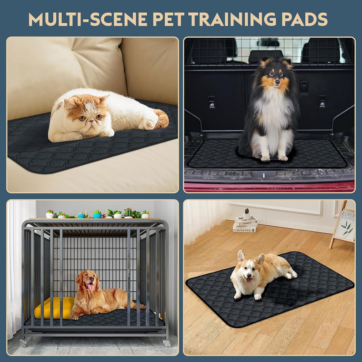 FunFurry Washable Pee Pads for Dogs - Dark Grey / 18" X 24" - 4 Pack - image 4