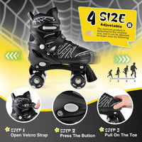 SULIFEEL Adjustable Kids Roller Skates, Light up Wheels – Fun for Kids & Family - C Spider Black / Small - Little Kid - image 2