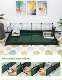 Guinea Pig Litter Box, Hay Holder, Cage Liner - 28"x56" / Green - image 4