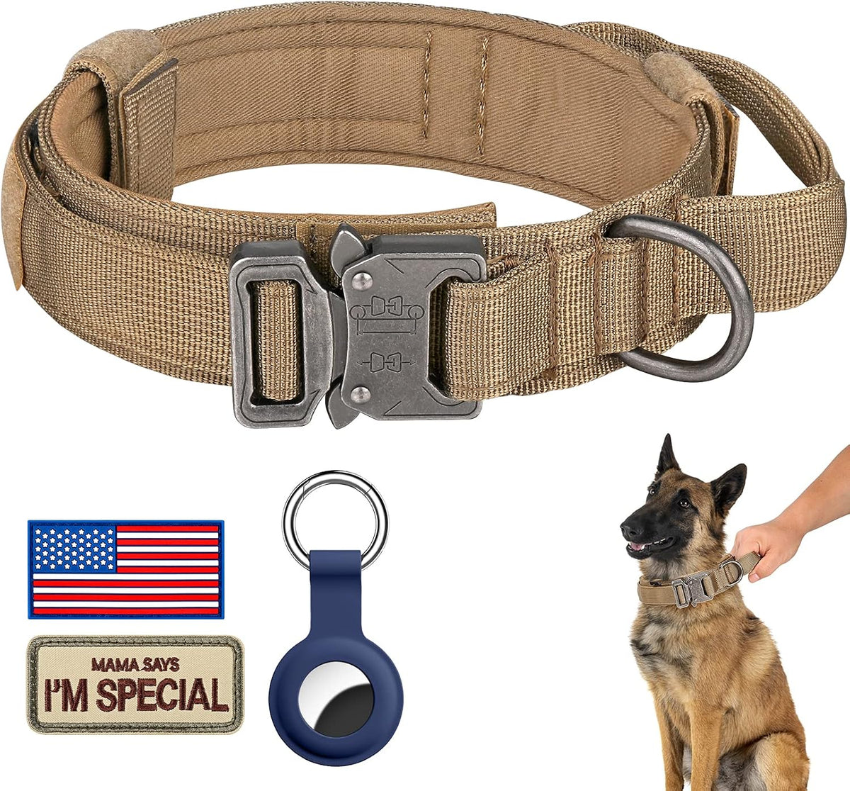 DAGANXI Tactical Dog Collar - Brown / XL