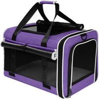 Cat Carrier for Travel, Soft-Sided, Top Loading, Privacy Curtain - Purple / 18.0"L x 11.0"W x 11.0"H