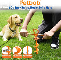 Petbobi Dog Tie Out Cable & Stake - 20ft / Black - image 3