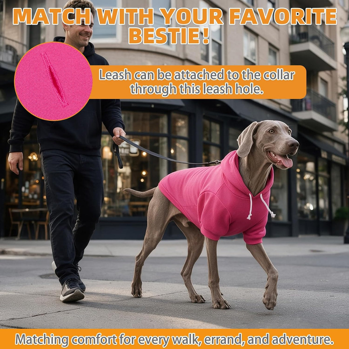Dog Hoodie for Large Medium Small Dogs - Deep Pink / Small/Medium - image 4