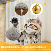 Halloween Cat Tree for Indoor Cats - Gray and Beige - image 3
