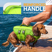 Dog Life Jacket Medium,Ripstop Dog Flotation Vest for Medium Dogs – Essentials for Dogs - Medium / Green - image 2