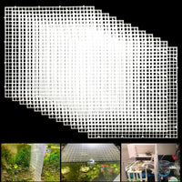 Adjustable Platic Grip Panel Aquarium Fish Tank Divider Filter Bottom - 12pcs 11.8X11.8Inch with 0.35Inch hole / White
