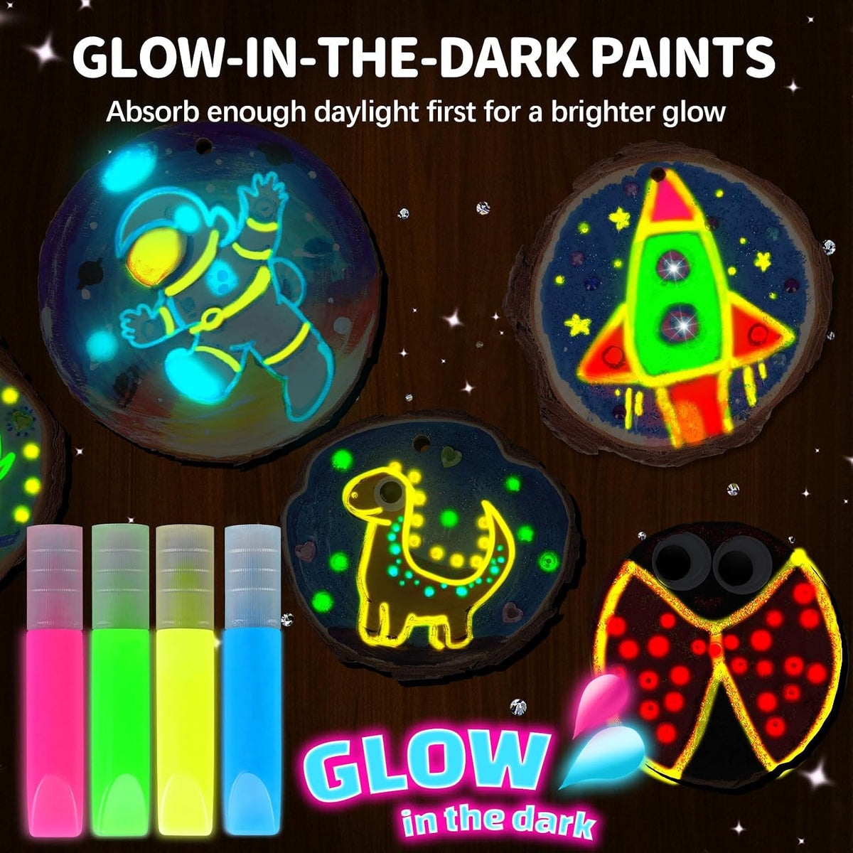 EPUMP Glow in the Dark Wooden Painting Kit for Kids - Wooden Painting Kit - HighEnd - image 4