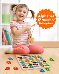 Coogam Magnetic Alphabet Numbers Fishing Game - image 2