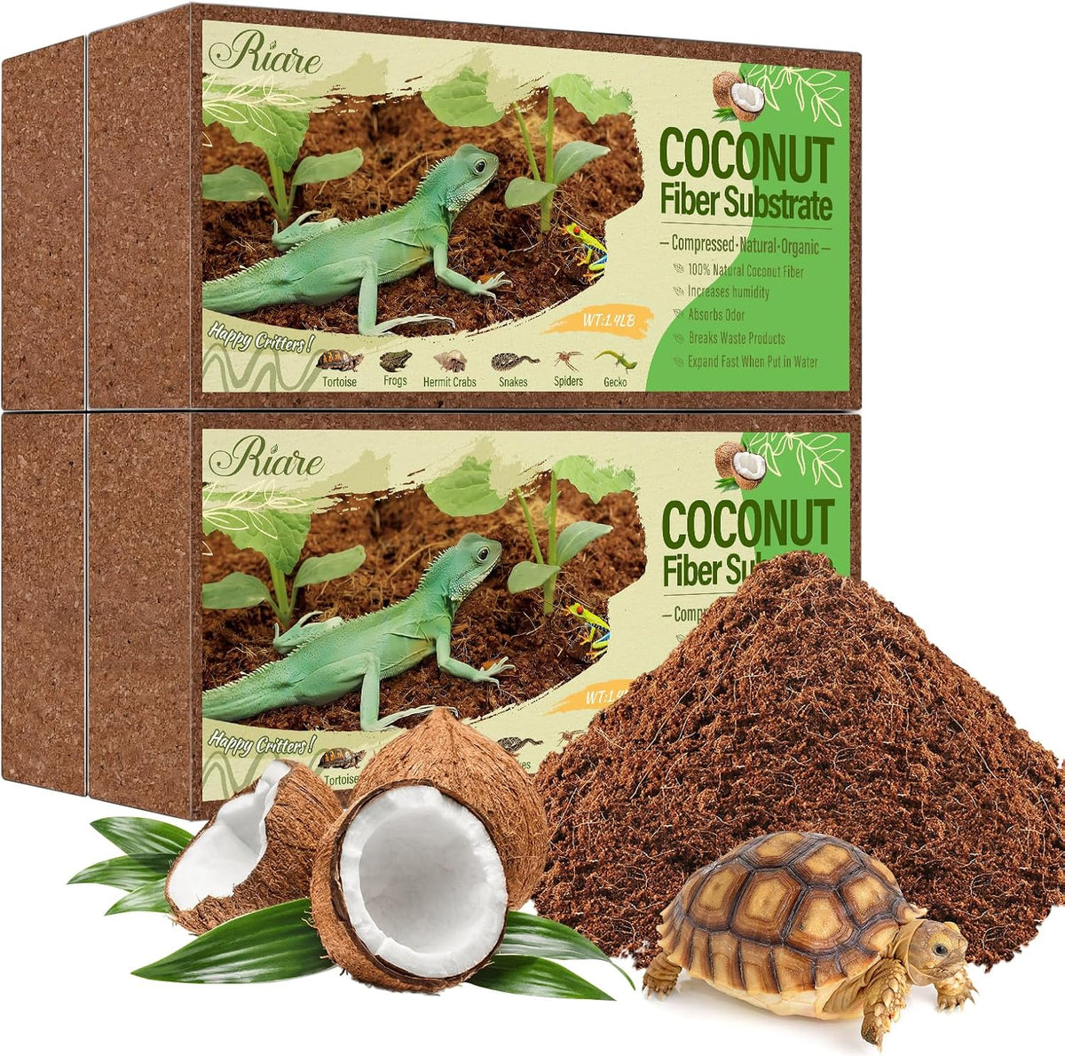 2 Pack Natural Coconut Fiber Substrate - 4 pack