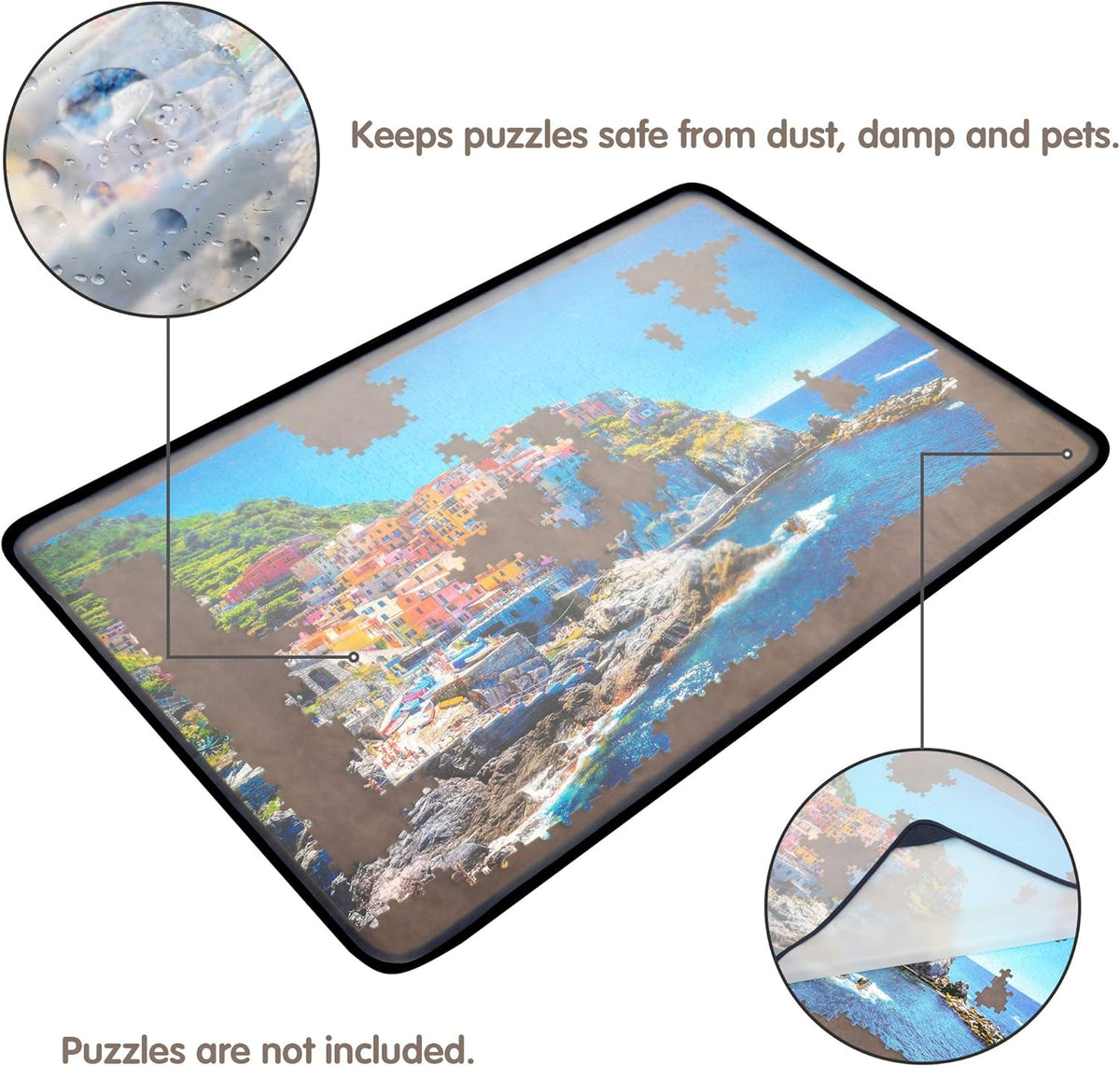 Tektalk Jigsaw Puzzle Board Portable Puzzle Mat, Gray – Fun for Kids & Family - image 2