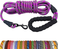 MayPaw Rope Dog Leash, Thick Leash for Medium Large Dogs - purple / 1/2" * 20'
