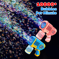 EagleStone Bubble Machine Guns 2 Packs with 2 Solutions 20 Concentrate – Fun for Kids & Family - Pink - image 2