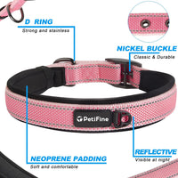 PetiFine Dog Collars for Medium Dogs - Pink / Small (11"-14.5") - image 3