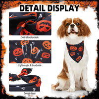 PUPTECK Dog Cooling Bandanas 4pcs Outfit - Purple/Black/Orange / Large (24"x17"x17") - image 3