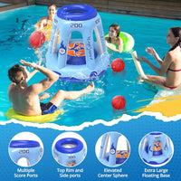 EagleStone 47 inch inflatable pool basketball hoop floating with balls - view 2