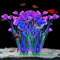 AQUANEAT Artificial Fish Tank Plants - Purple - image 2