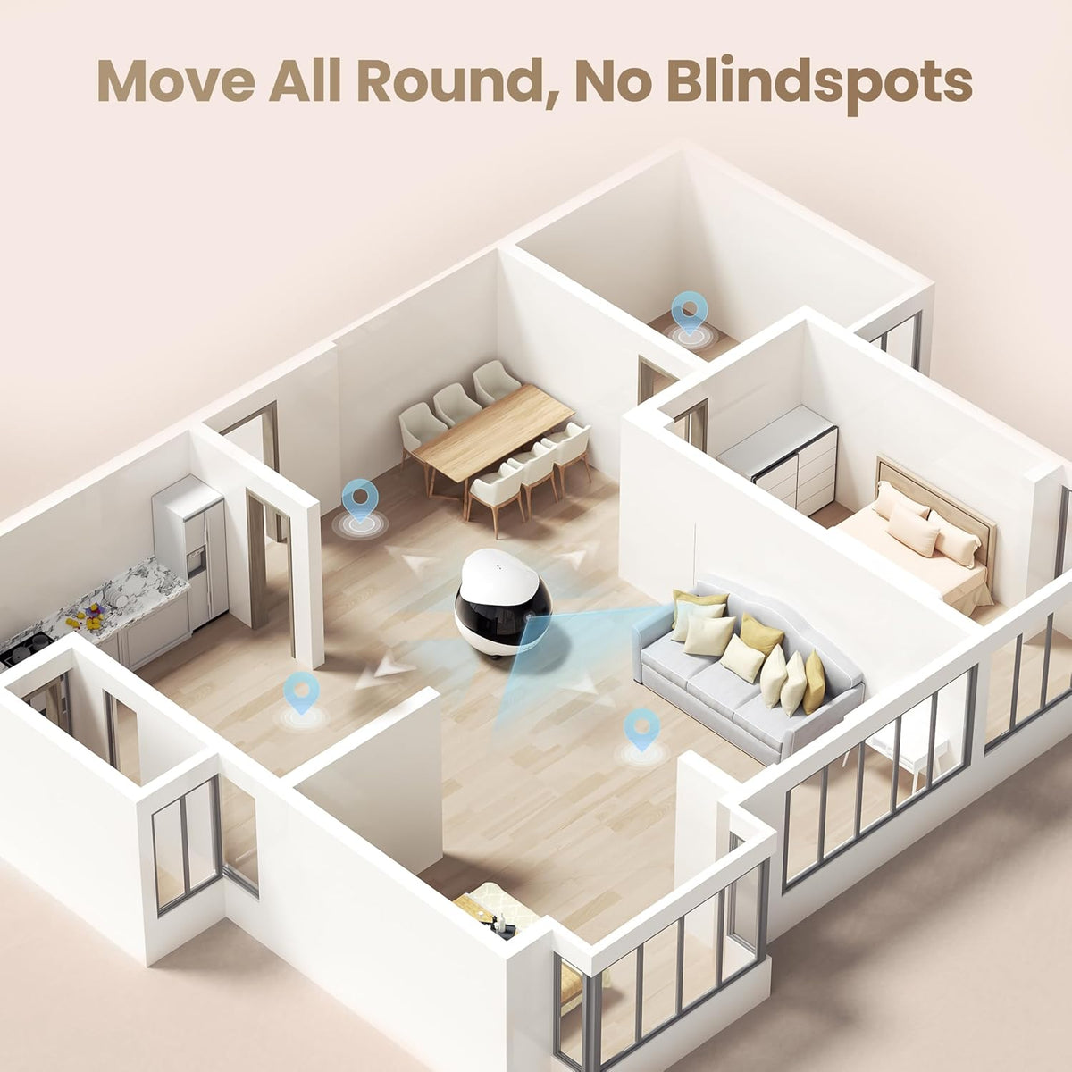 Enabot EBO Air 2 mobile pet camera robot with 2K camera and two-way talk - view 3
