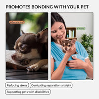 Dog Sling Carrier for Small Dogs - Anti-Anxiety Cat Sling, Puppy Pouch - Pet Sling in Gray Black Blue Green Pink Yellow (Blue, Standard)